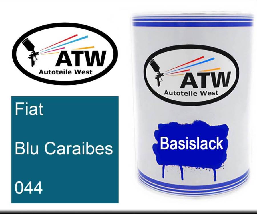 Fiat, Blu Caraibes, 044: 500ml Lackdose, von ATW Autoteile West.